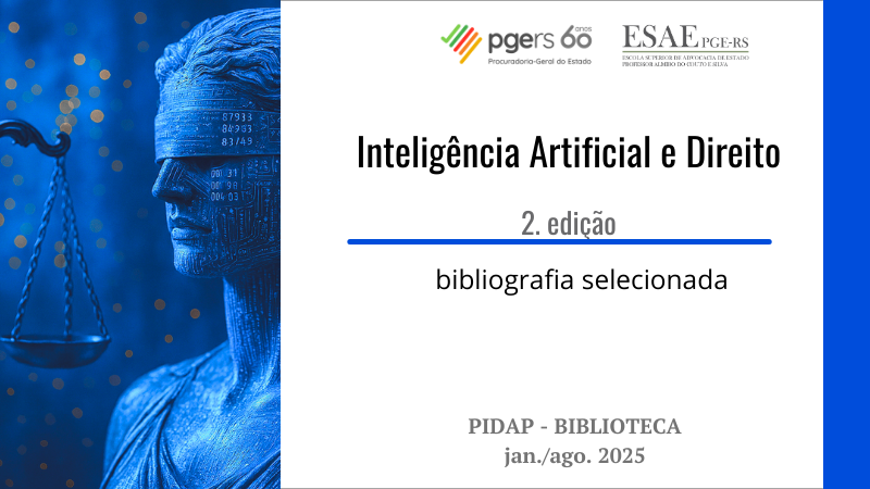 Deusa da justiça num estilo futurista, com o corpo coberto de elementos digitais.