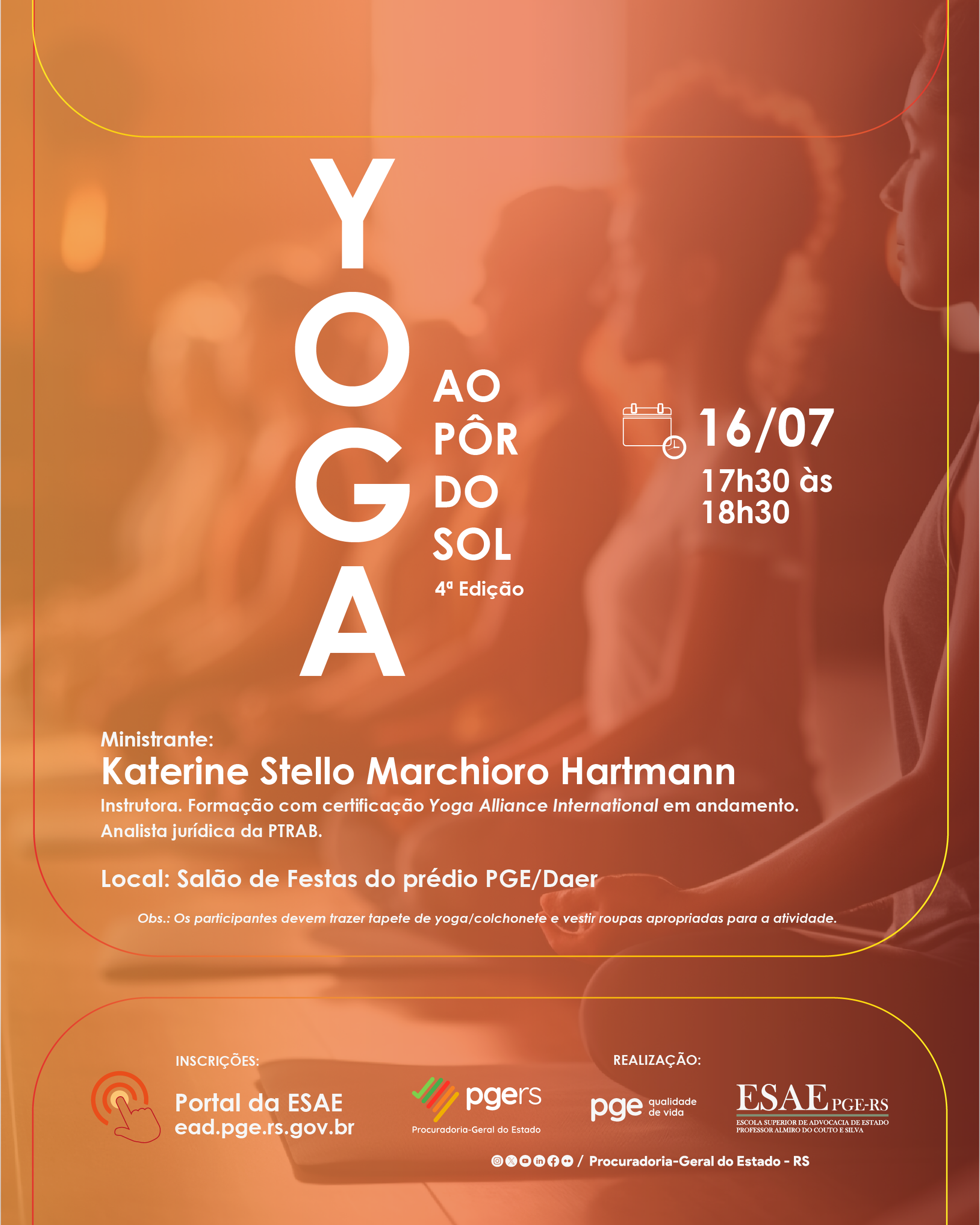 Card Yoga ao Pôr do Sol - 16/07 das 17h30 às 18h30