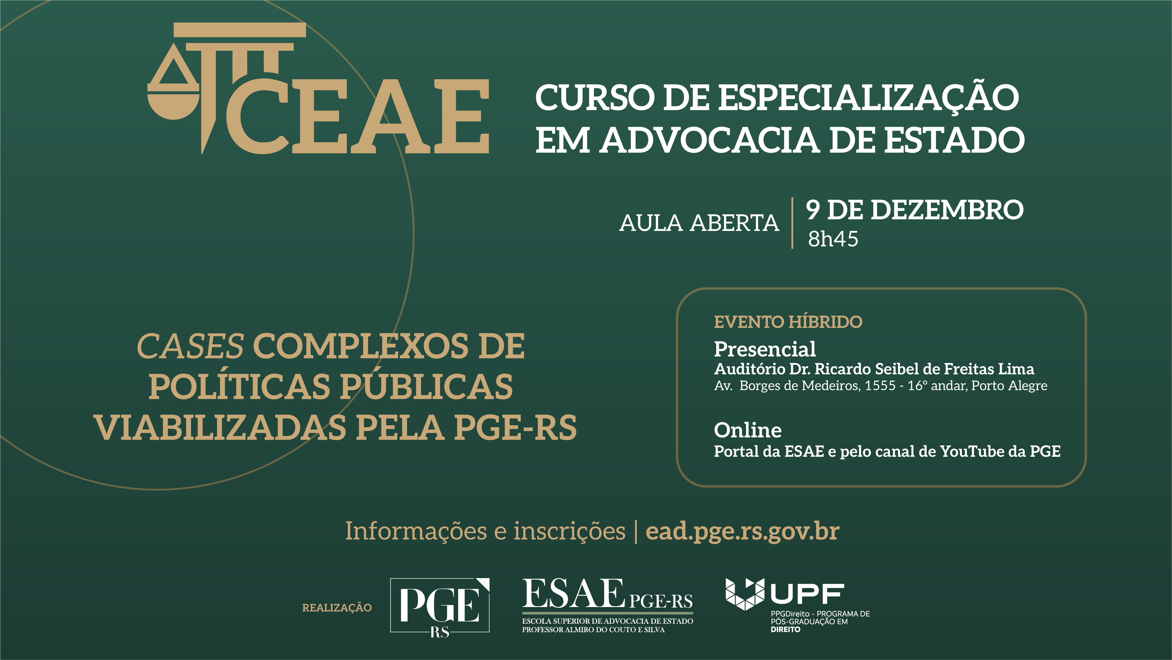 Banner do evento Aula Aberta sobre Políticas Públicas