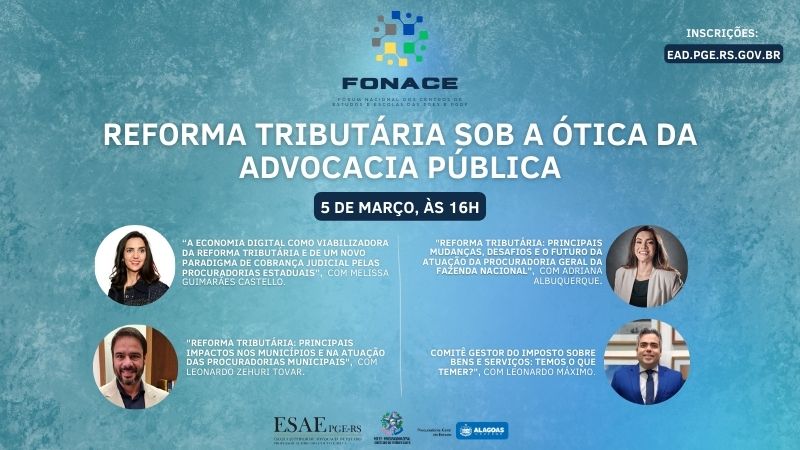 Banner do evento sobre Reforma Tributária