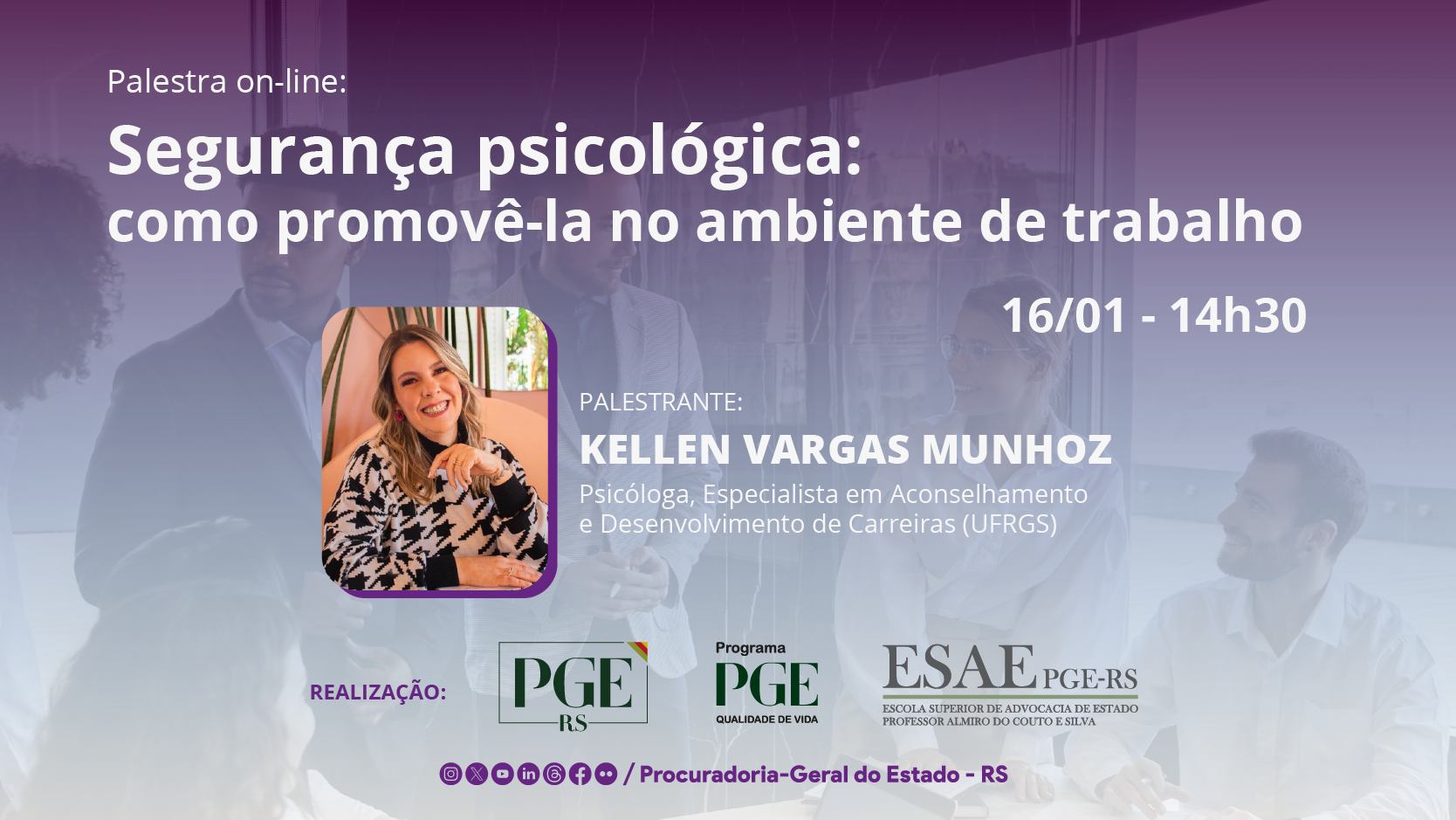 Banner do evento sobre Segurança Psicológica no ambiente de trabalho
